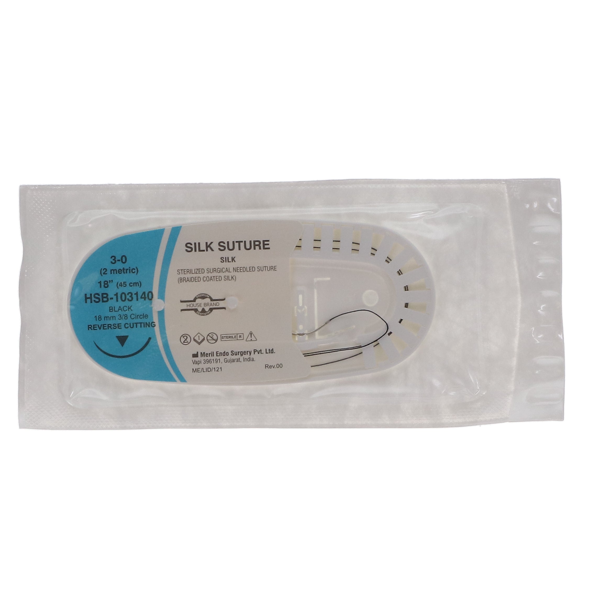 House Brand Dentistry 103140 Silk Suture 3-0 Reverse Cutting 19MM 3/8 House Brand Dentistry 103140 Silk Suture 3-0 Reverse Cutting 19MM 3/8